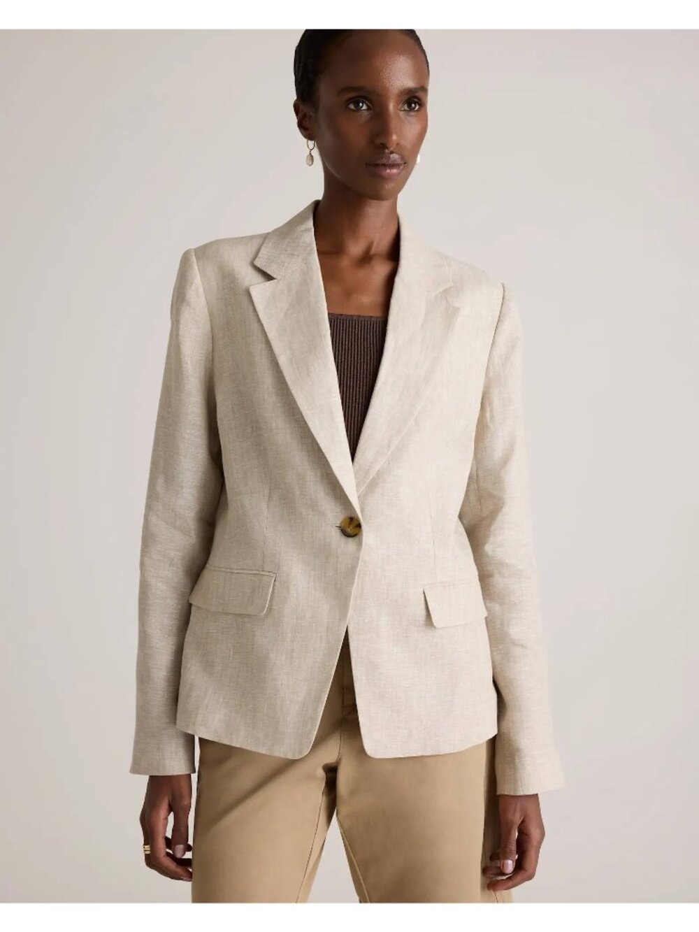 Quince 100% European Linen Structured Blazer Size Medium